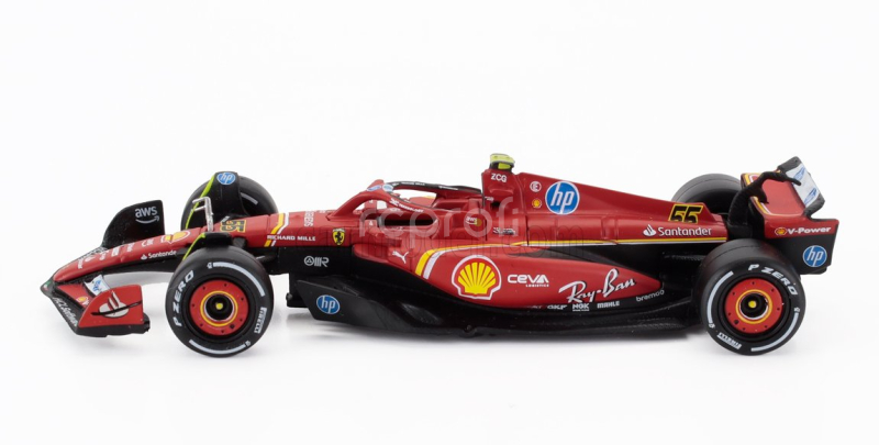 Bburago Ferrari F1  Sf-24 Team Scuderia Ferrari N 55 4th Italy Monza Gp 2024 Carlos Sainz 1:43 Červená Bílá Černá