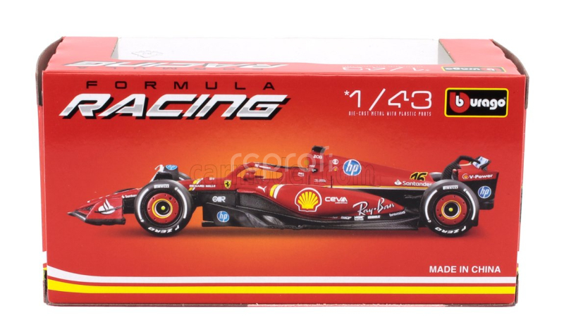 Bburago Ferrari F1  Sf-24 Team Scuderia Ferrari N 55 4th Italy Monza Gp 2024 Carlos Sainz 1:43 Červená Bílá Černá