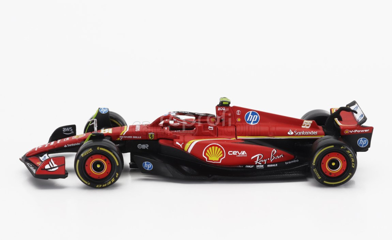 Bburago Ferrari F1  Sf-24 Team Scuderia Ferrari N 55 5th Emilia Romagna Imola Gp 2024 Carlos Sainz 1:43 Červená Černá