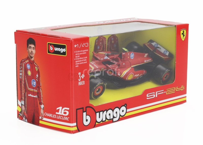 Bburago Ferrari F1  Sf-24 Team Scuderia Ferrari N 55 5th Emilia Romagna Imola Gp 2024 Carlos Sainz 1:43 Červená Černá