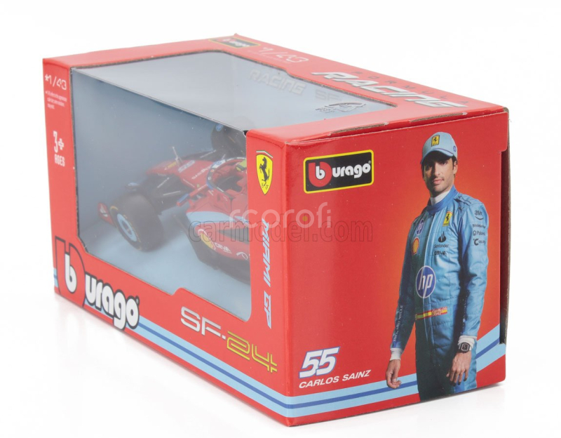 Bburago Ferrari F1  Sf-24 Team Scuderia Ferrari N 55 5th Miami Gp 2024 Carlos Sainz 1:43 Červená Černá Světle Modrá