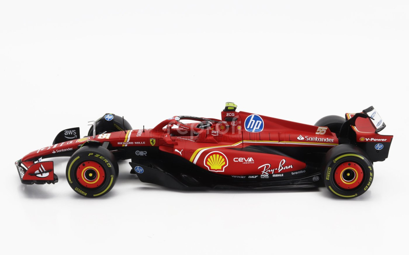 Bburago Ferrari F1  Sf-24 Team Scuderia Ferrari N 55 Season 2024 Carlos Sainz 1:18 Červená Černá