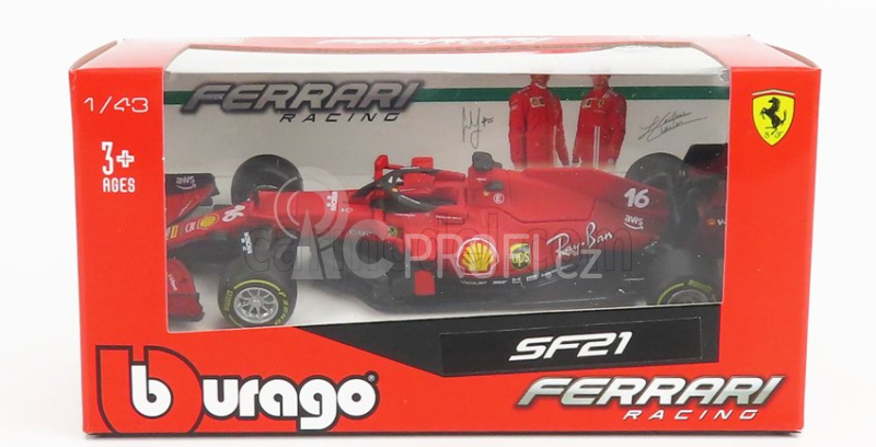 Bburago Ferrari F1 Sf21 Team Scuderia Ferrari Mission Winnow N 16 1:43, červená