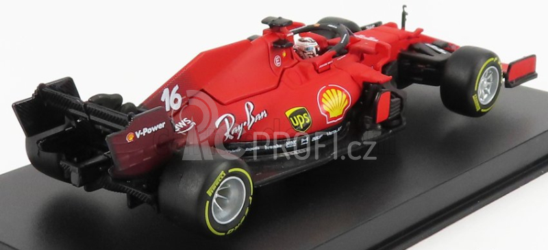 Bburago Ferrari F1 Sf21  Team Scuderia Ferrari Mission Winnow N 16 Season 2021 Charles Leclerc  - Con Pilota E Vetrina - With Pilot And Showcase 1:43 Red