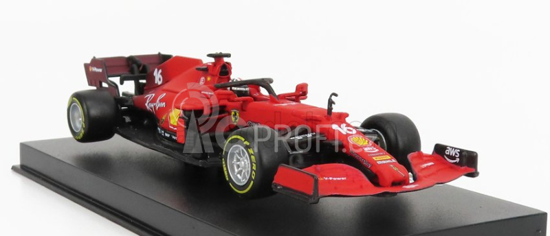 Bburago Ferrari F1 Sf21  Team Scuderia Ferrari Mission Winnow N 16 Season 2021 Charles Leclerc  - Con Pilota E Vetrina - With Pilot And Showcase 1:43 Red