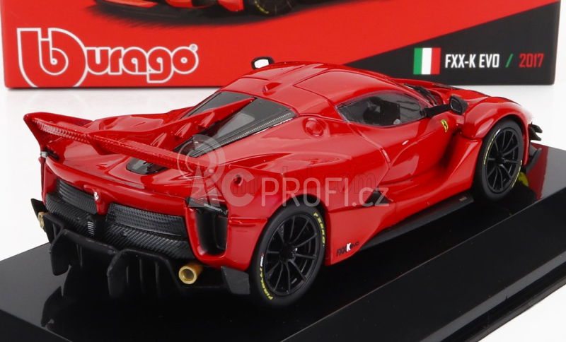 Bburago Ferrari Fxx-k Evo Hybrid 6.3 V12 1050hp 2017 - Con Vetrina - With Showcase - Exclusive Carmodel 1:43 Rosso Corsa Červená