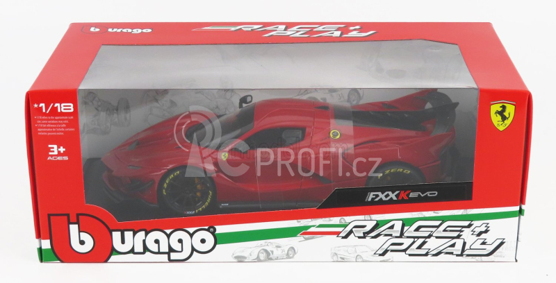 Bburago Ferrari Fxx-k Evo Hybrid 6.3 V12 1050hp 2018 - Exclusive Carmodel 1:18 Rosso Fuoco - Červená Barva