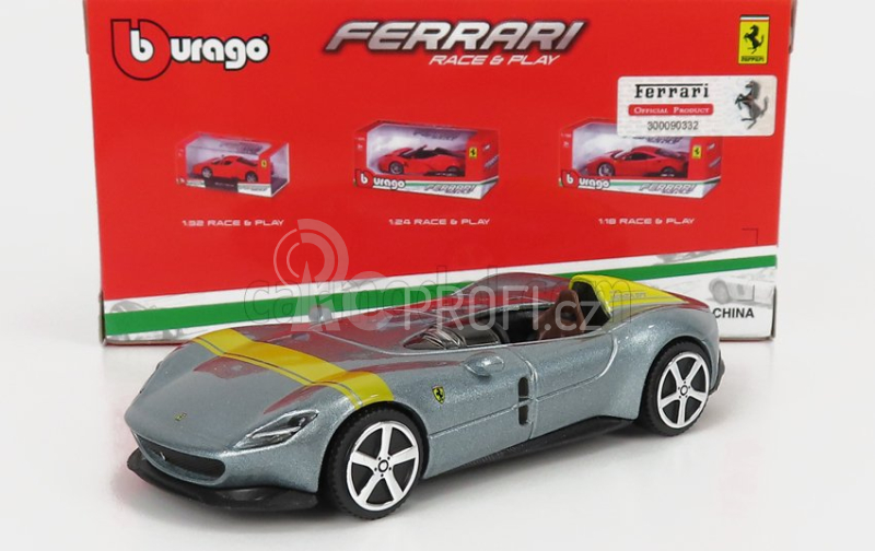 Bburago Ferrari Monza SP1 1:43 stříbrná