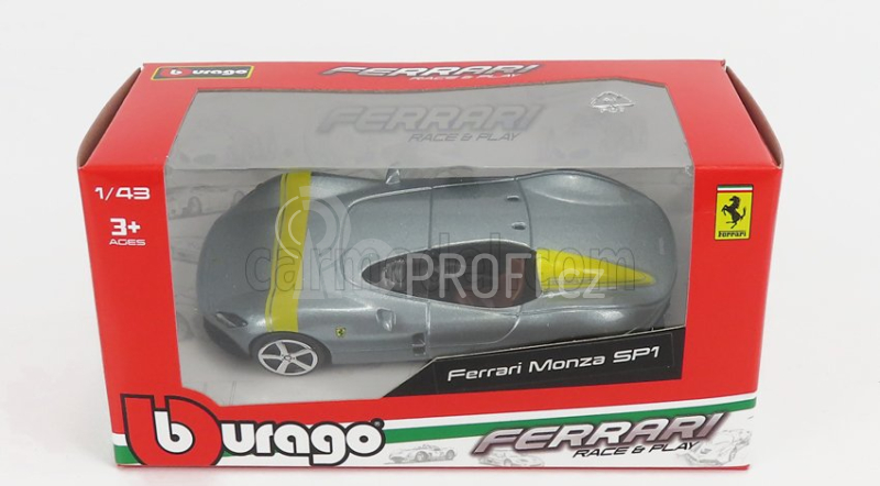 Bburago Ferrari Monza SP1 1:43 stříbrná