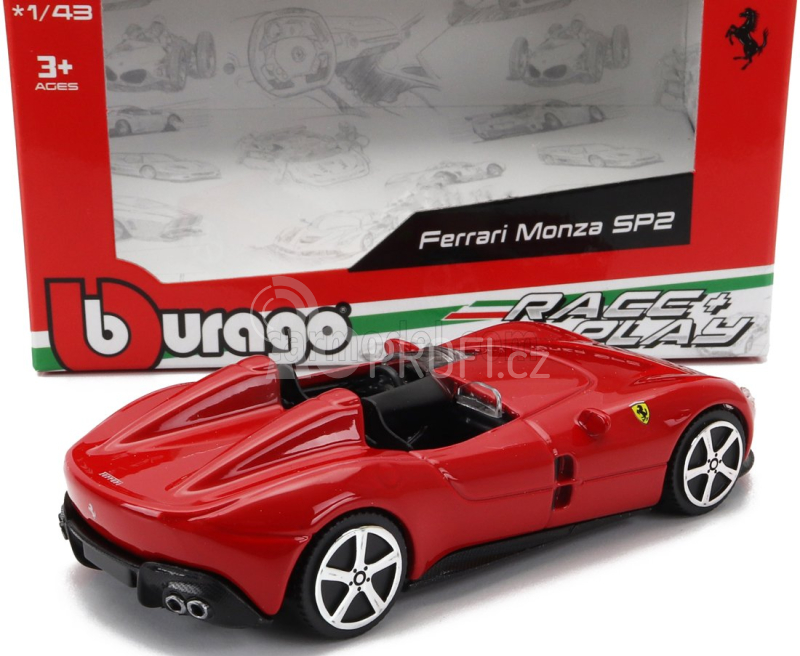 Bburago Ferrari Monza Sp2 2018 1:43 Rosso Corsa Červená