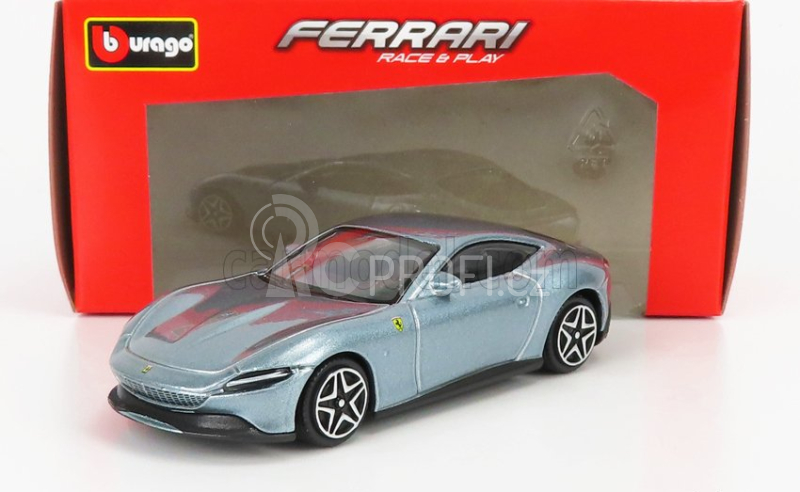Bburago Ferrari Roma 1:43 stříbrná metalíza
