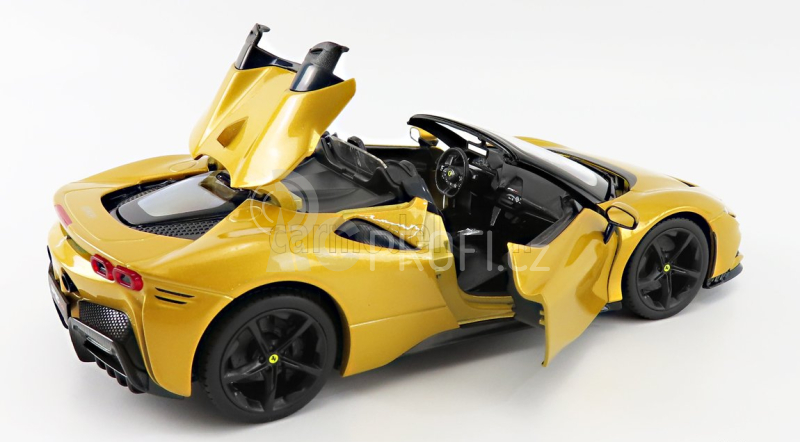 Bburago Ferrari SF90 Spider 1:18 žlutá metalíza
