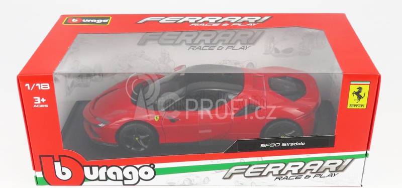 Bburago Ferrari Sf90 Stradale Hybrid 1000hp 2019 1:18 Červená Černá