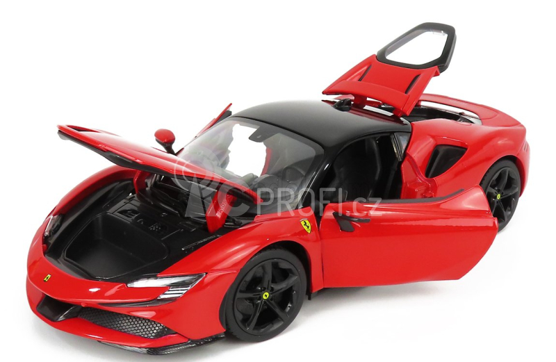 Bburago Ferrari Sf90 Stradale Hybrid 1000hp 2019 1:18 Červená Černá