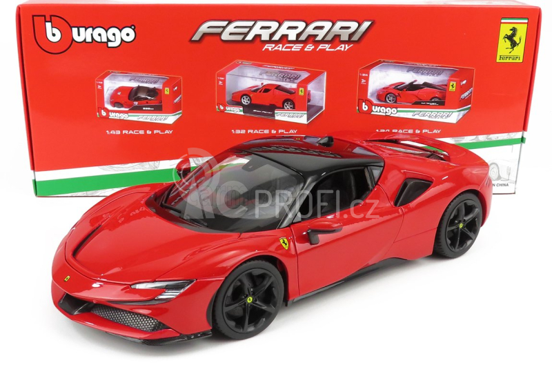 Bburago Ferrari Sf90 Stradale Hybrid 1000hp 2019 1:18 Červená Černá