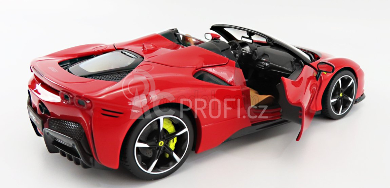 Bburago Ferrari Sf90 Stradale Hybrid Spider 1000hp Open 2020 1:18, červená