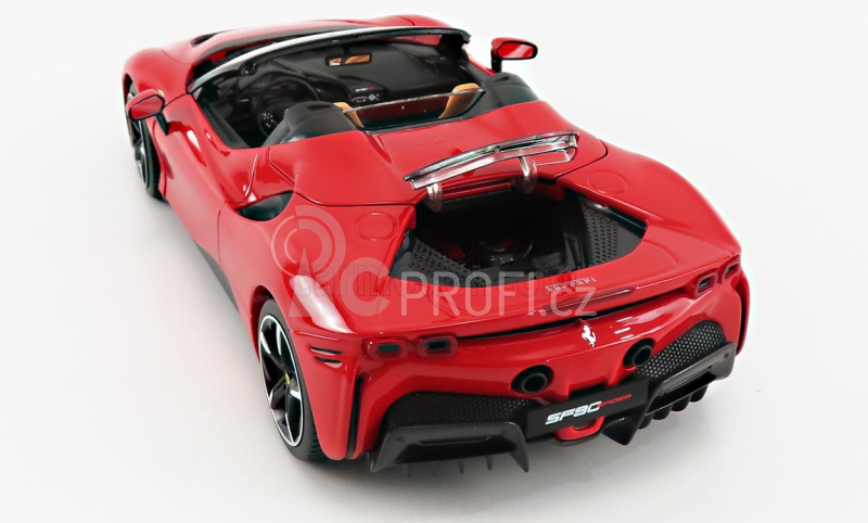 Bburago Ferrari Sf90 Stradale Hybrid Spider 1000hp Open 2020 - Exclusive Carmodel 1:18 Rosso Corsa 322 - Červená