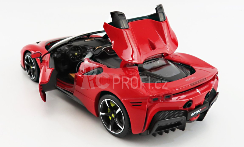 Bburago Ferrari Sf90 Stradale Hybrid Spider 1000hp Open 2020 - Exclusive Carmodel 1:18 Rosso Corsa 322 - Červená