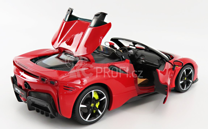 Bburago Ferrari Sf90 Stradale Hybrid Spider 1000hp Open 2020 1:18, červená