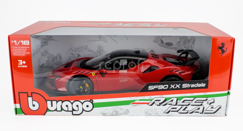 Bburago Ferrari Sf90 Xx Stradale 2024 1:18 Rosso Corsa - Červená Černá