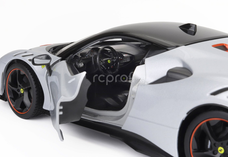 Bburago Ferrari Sf90xx Stradale 2024 1:18 Bianco Artico - Bílá Met Oranžová Černá
