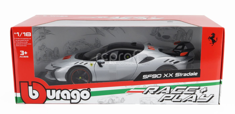 Bburago Ferrari Sf90xx Stradale 2024 1:18 Bianco Artico - Bílá Met Oranžová Černá