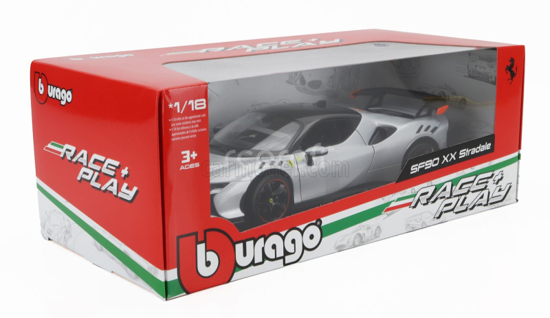 Bburago Ferrari Sf90xx Stradale 2024 1:18 Bianco Artico - Bílá Met Oranžová Černá