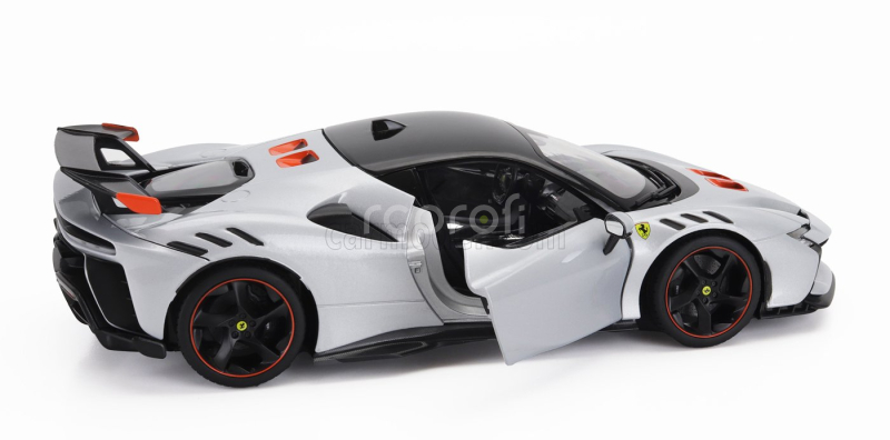 Bburago Ferrari Sf90xx Stradale 2024 1:18 Bianco Artico - Bílá Met Oranžová Černá