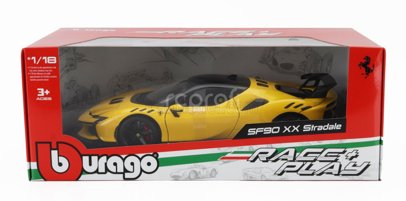 Bburago Ferrari Sf90xx Stradale 2024 1:18 Giallo Modena - Žlutá Černá