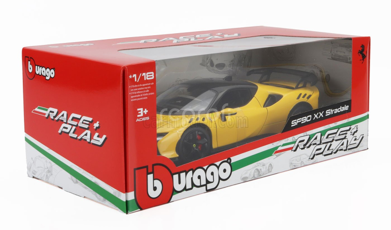 Bburago Ferrari Sf90xx Stradale 2024 1:18 Giallo Modena - Žlutá Černá