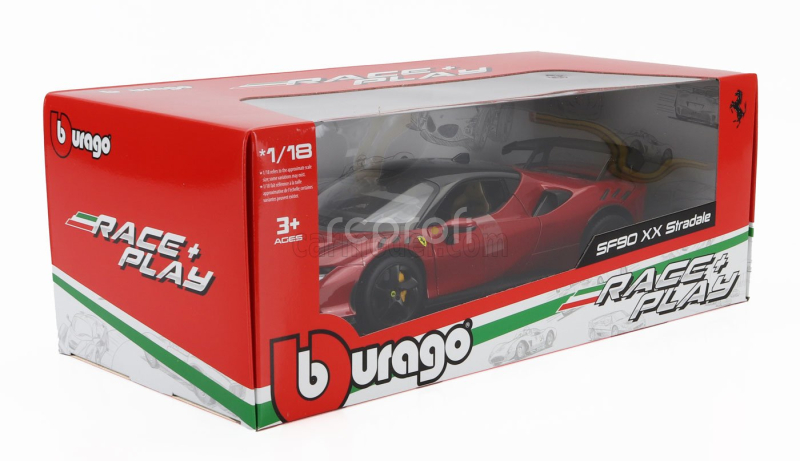Bburago Ferrari Sf90xx Stradale 2024 1:18 Rosso Magma - Červená S Černou