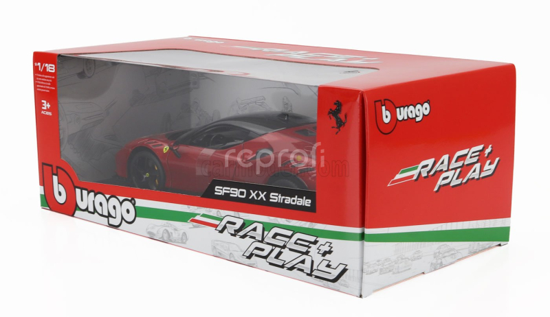 Bburago Ferrari Sf90xx Stradale 2024 1:18 Rosso Magma - Červená S Černou