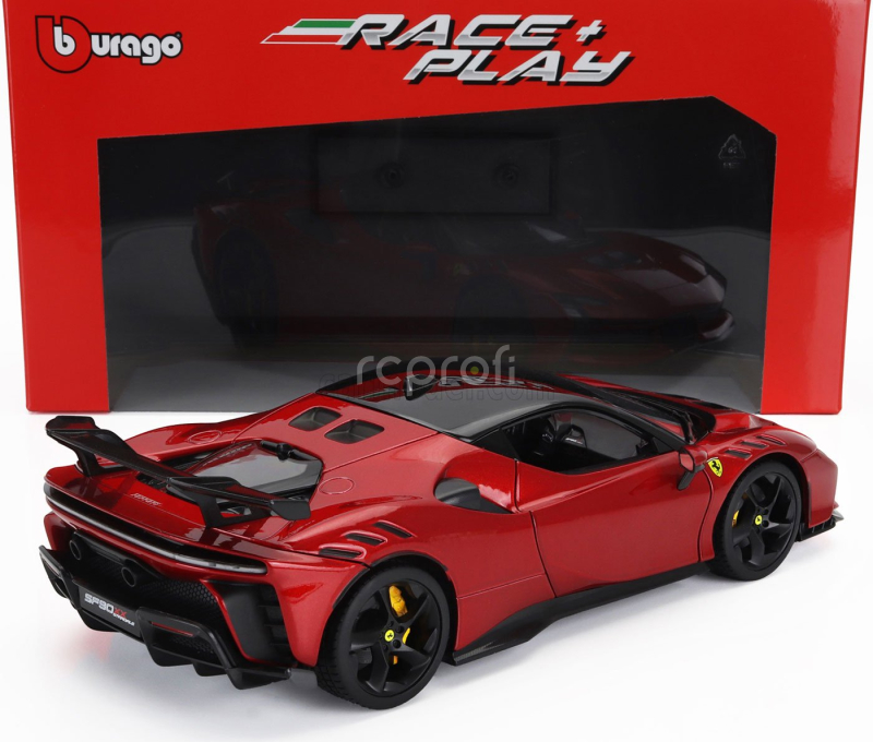 Bburago Ferrari Sf90xx Stradale 2024 1:18 Rosso Magma - Červená S Černou