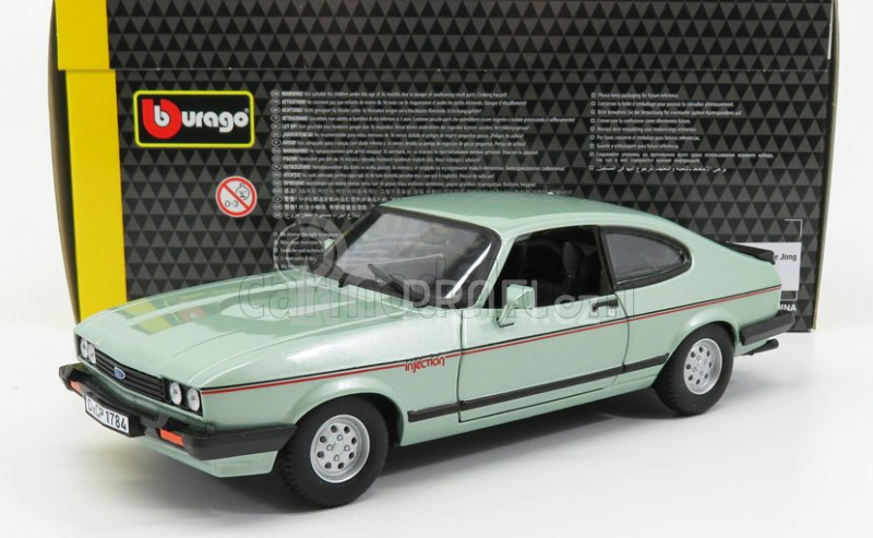 Bburago Ford england Capri Injection 1982 1:24 Světle Zelená Met