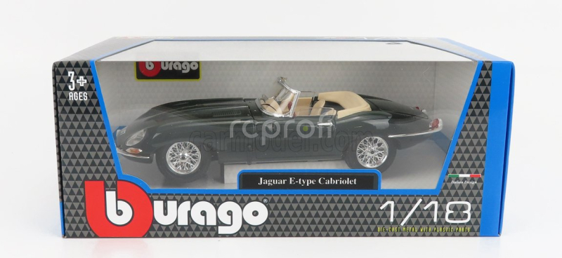 Bburago Jaguar E-type Spider 1961 1:18 Zelená