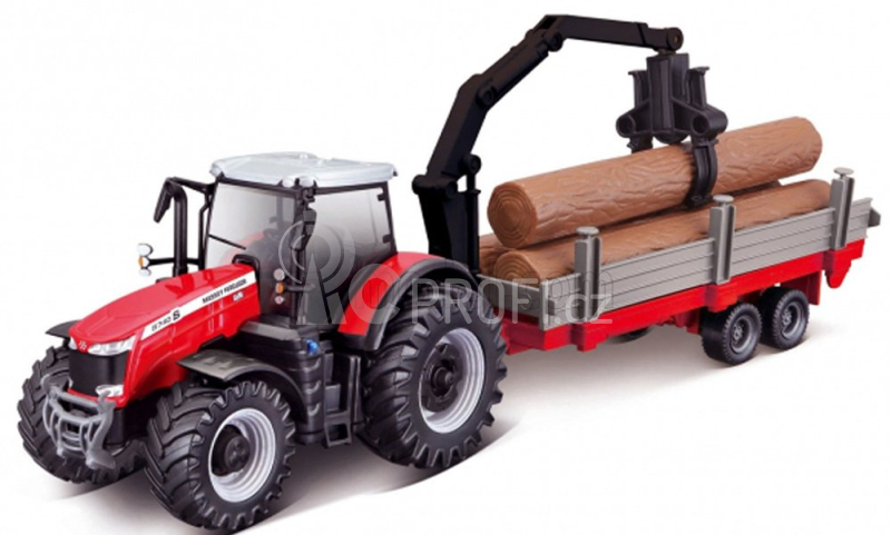 Bburago Massey Ferguson 8740S s doplňky (dárkové balení)