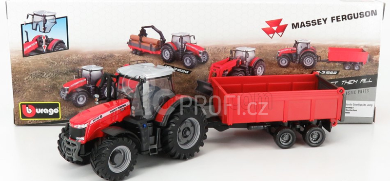 Bburago Massey Ferguson 8740S s vlečkou