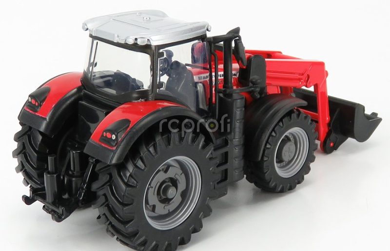 Bburago Massey ferguson 8740s Tractor With Front Loader Scraper 1:50 Red