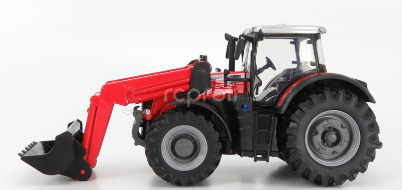 Bburago Massey ferguson 8740s Tractor With Front Loader Scraper 1:50 Red