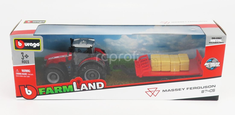Bburago Massey ferguson 8740s Tractor With Trailer 2016 1:50 Red