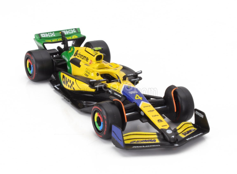 Bburago Mclaren F1  Mcl38 Team Mclaren N 4 4th Monaco Gp (senna 30th Anniversary) 2024 Lando Norris 1:43 Žlutá Zelená Černá