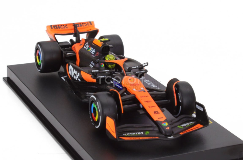 Bburago Mclaren F1  Mcl38 Team Mclaren N 4 Winner Miami Gp 2024 First F1 Victory Lando Norris - With Pilot And Showcase 1:43 Oranžová Černá