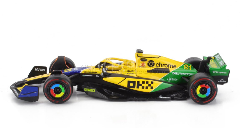 Bburago Mclaren F1  Mcl38 Team Mclaren N 81 2nd Monaco Gp (senna 30th Anniversary) 2024 Oscar Piastri 1:43 Žlutá Zelená Černá