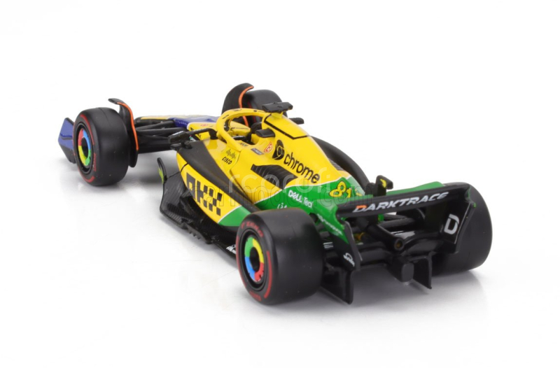 Bburago Mclaren F1  Mcl38 Team Mclaren N 81 2nd Monaco Gp (senna 30th Anniversary) 2024 Oscar Piastri 1:43 Žlutá Zelená Černá