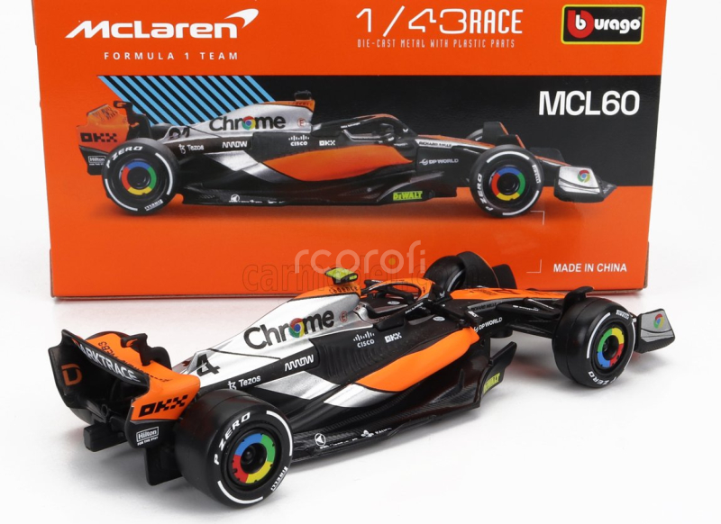 Bburago Mclaren F1  Mcl60 Team Mclaren N 4 2nd British Gp 2023 Lando Norris 1:43 Oranžová Černá Modrá
