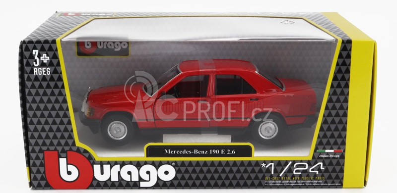 Bburago Mercedes benz 190e 1984 1:24 Red