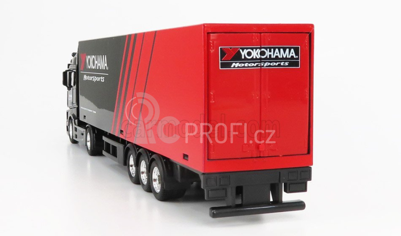 Bburago Mercedes benz Actros 2 Gigaspace Truck Yokohama Tires 2016 1:43 Černá Červená