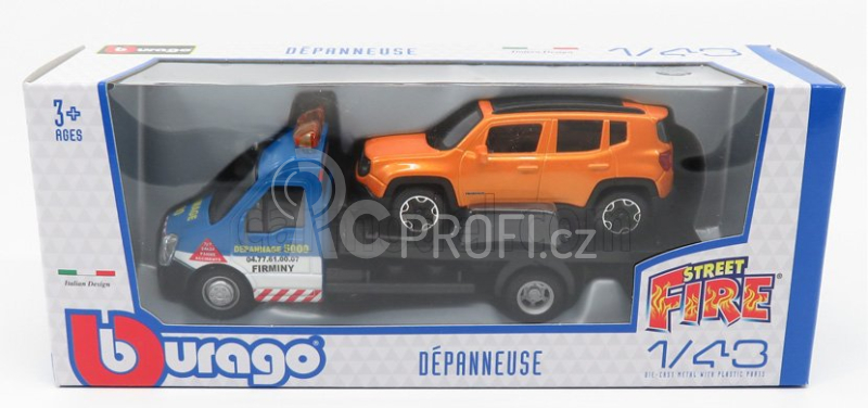 Bburago Mercedes benz Sprinter Soccorso Stradale + Jeep Renegade 1:43
