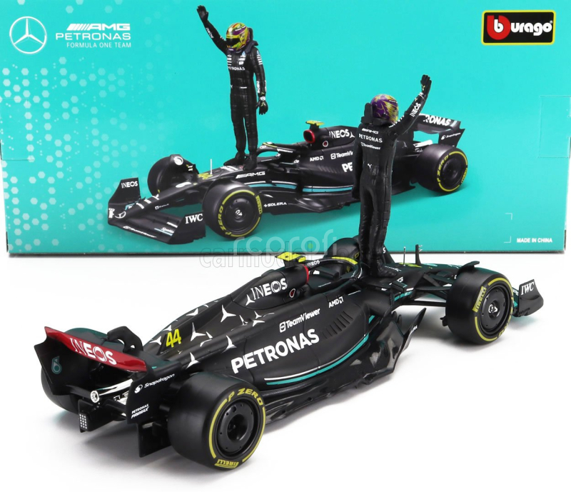 Bburago Mercedes gp F1 W14 Team Mercedes-amg Petronas Formula One N 44 Season 2023 Lewis Hamilton 1:24 Matt Black