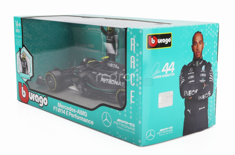 Bburago Mercedes gp F1 W14 Team Mercedes-amg Petronas Formula One N 44 Season 2023 Lewis Hamilton 1:24 Matt Black